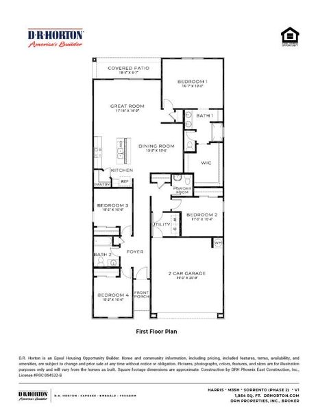 2D floor plan layout of this home in Sorrento, Maricopa, AZ (Image 4).