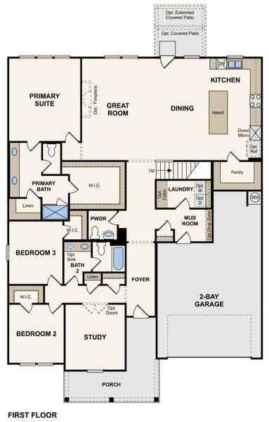 2D floor plan layout for the Denali II - 2811 by Century Communities in Homestead, Schertz, TX (Image 5). 2D floor plan layout for the Denali II - 2811 by Century Communities in Homestead, Schertz, TX (Image 5).