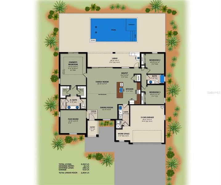 2D floor plan layout of this home in , Punta Gorda, FL (Image 3).