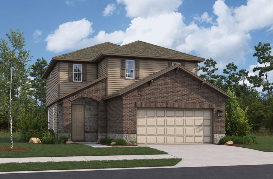 Representative exterior photo of a completed home built from the Walker by Beazer Homes in Veranda, San Antonio, TX (Image 2).