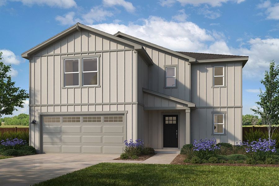 Representative exterior photo of a completed home built from the 2201 by KB Home in Watermill – Classic Collection, Uhland, TX (Image 5). Representative exterior photo of a completed home built from the 2201 by KB Home in Watermill – Classic Collection, Uhland, TX (Image 5).