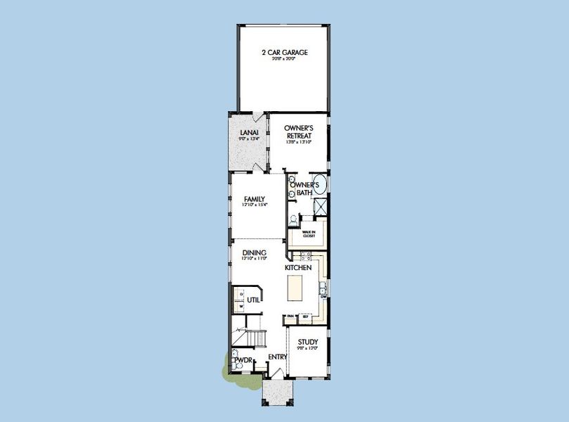 2D floor plan layout for the The Elis by David Weekley Homes in Reflections at Olympus – Valor, Clermont, FL (Image 4).