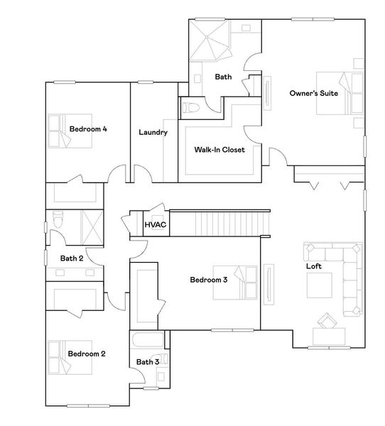2D floor plan layout of this home in , The Acreage, FL (Image 3).