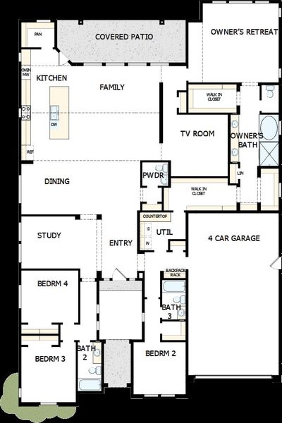 2D floor plan layout of this home in Escena at Blossom Rock, Apache Junction, AZ (Image 5).