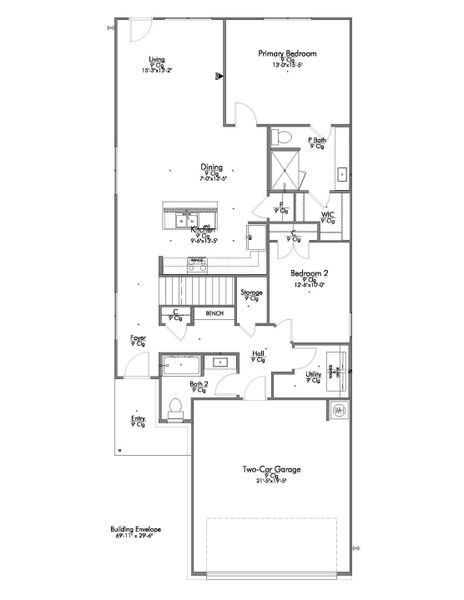 2D floor plan layout for the The 1953 by Stylecraft Builders in Hilltop Heights, Waco, TX (Image 2). 2D floor plan layout for the The 1953 by Stylecraft Builders in Hilltop Heights, Waco, TX (Image 2).