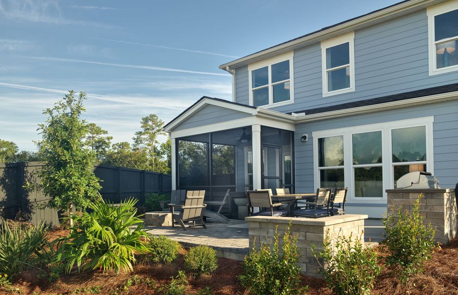 Exterior details and patio area of a home in Midpoint at New Riverside, Bluffton (Image 3).