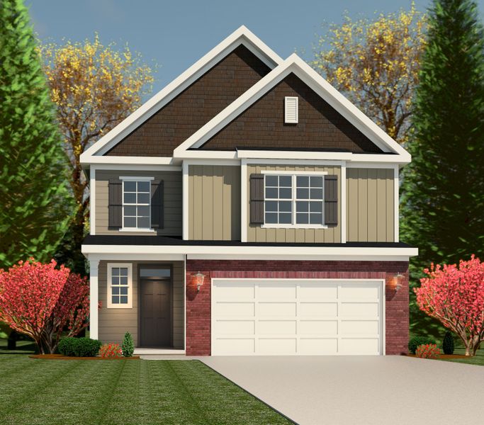 Front exterior of a new home in Windsor, North Augusta, SC, highlighting curb appeal (Image 1).