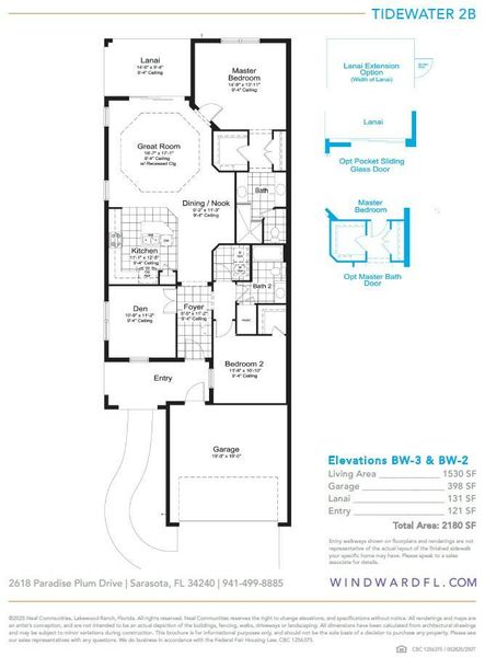 2D floor plan layout of this home in Windward Real Estate and Homes for Sale in Sarasota, FL - Neal Communities, Sarasota, FL (Image 5).