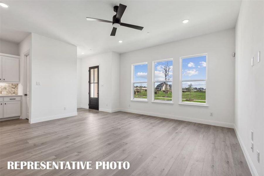 Light, bright and airy, this family room is the perfect place for your family to gather! REPRESENTATIVE PHOTO Light, bright and airy, this family room is the perfect place for your family to gather! REPRESENTATIVE PHOTO