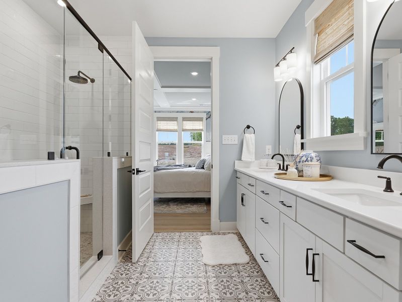 Representative furnished interior of a home built from the Goodwin - Vanguard Collection by Mungo Homes in Grand Park, Leland (Image 7).