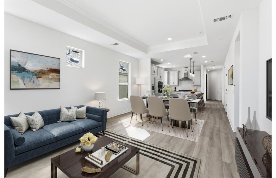 Furnished interior view inside a new home in Del Webb New Braunfels at Veramendi, New Braunfels (Image 4). Furnished interior view inside a new home in Del Webb New Braunfels at Veramendi, New Braunfels (Image 4).