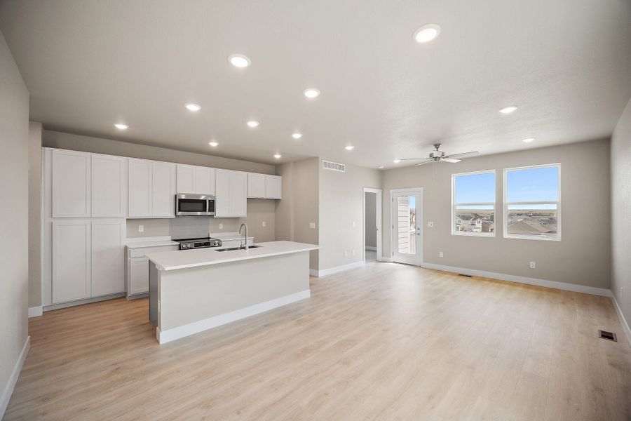 Furnished interior view inside a new home in Trails at Aspen Ridge-3, Colorado Springs (Image 4). Furnished interior view inside a new home in Trails at Aspen Ridge-3, Colorado Springs (Image 4).