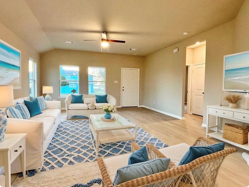 Virtually Staged Pic of Living Area Facing Front Door Virtually Staged Pic of Living Area Facing Front Door