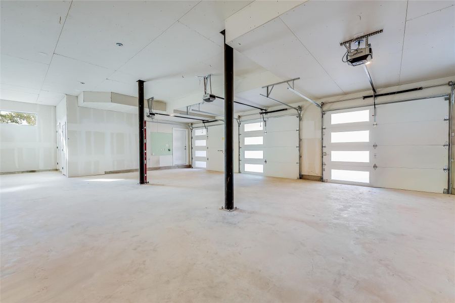 Garage with a garage door opener Garage with a garage door opener