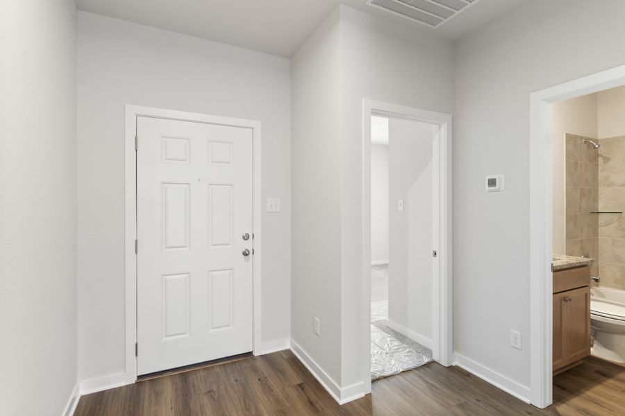 Representative unfurnished interior of a home built from the Gruene by Omega Builders in Hillside Village, Temple (Image 10). Representative unfurnished interior of a home built from the Gruene by Omega Builders in Hillside Village, Temple (Image 10).