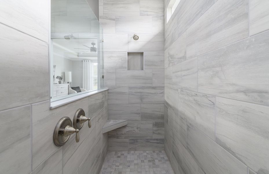 Spa-Like walk-in shower creating the ultimate relaxation experience.