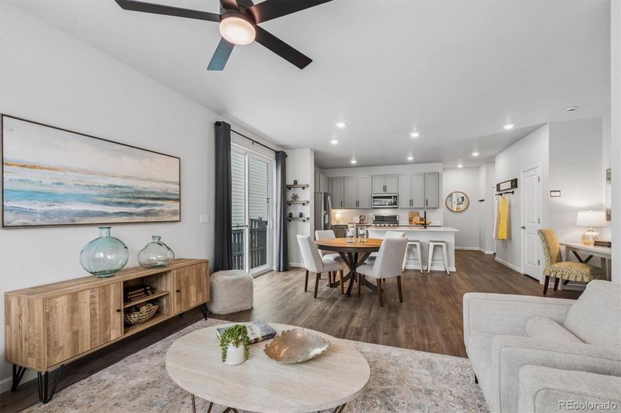 Open layout with spacious dining area