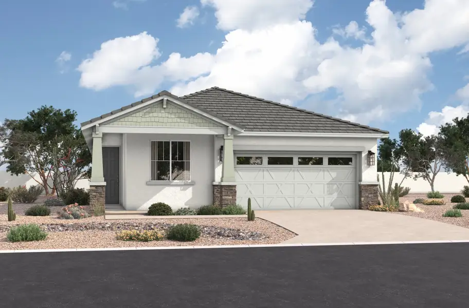 Representative exterior photo of a completed home built from the Pinehurst by Beazer Homes in Highpointe at Northpointe, Peoria, AZ (Image 29).