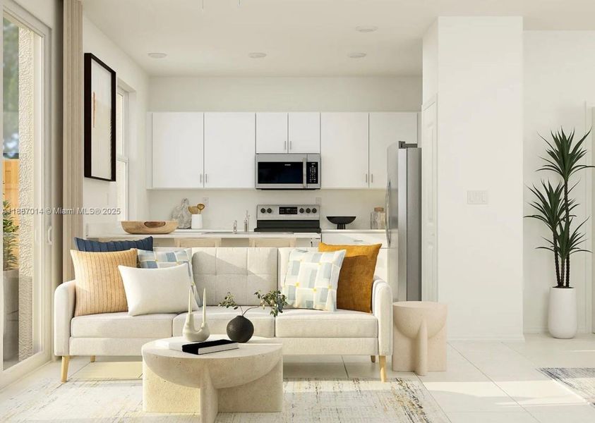 Furnished interior view inside a new home in , Miami (Image 7). Furnished interior view inside a new home in , Miami (Image 7).