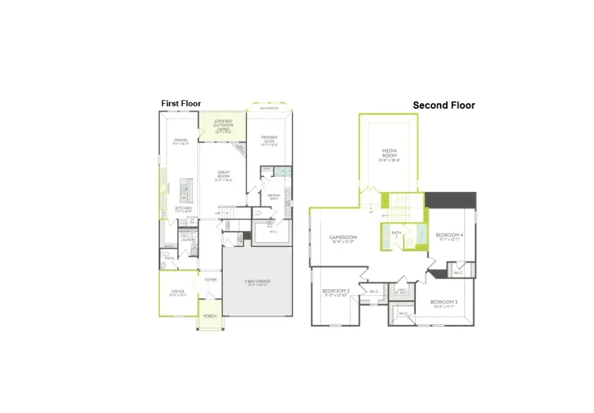 2D floor plan layout of this home in Painted Tree, McKinney, TX (Image 3).