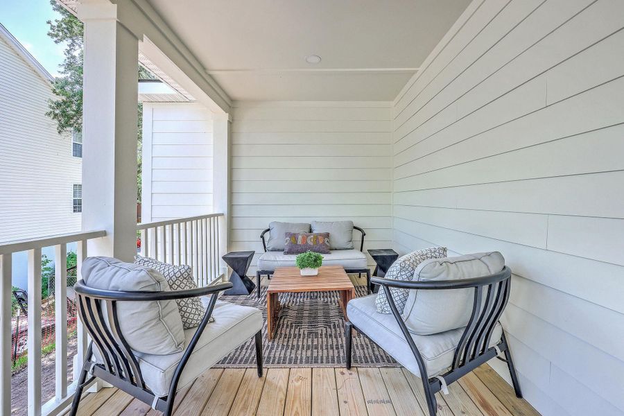 Exterior details and patio area of a home in , Charleston (Image 25).