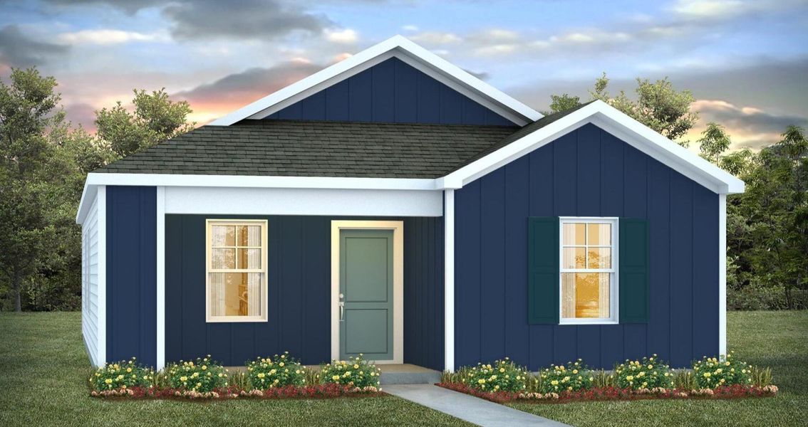 Front exterior of a new home in The Park at Wilkinson, Orangeburg, SC, highlighting curb appeal (Image 1). Front exterior of a new home in The Park at Wilkinson, Orangeburg, SC, highlighting curb appeal (Image 1).