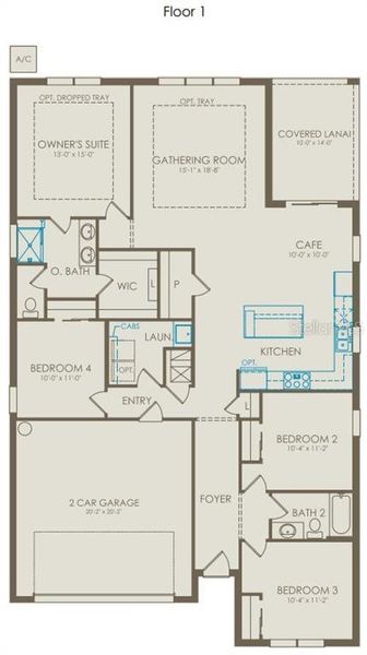 2D floor plan layout of this home in Parkside Trails, Clermont, FL (Image 3). 2D floor plan layout of this home in Parkside Trails, Clermont, FL (Image 3).