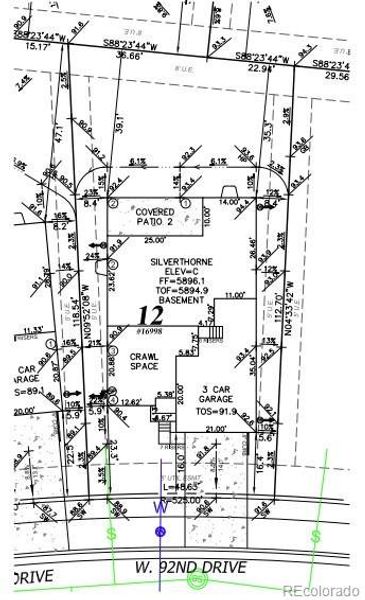 16998 W 92nd Drive plot plan 16998 W 92nd Drive plot plan