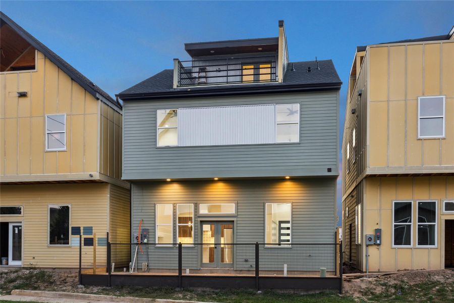 Exterior details and patio area of a home in , Houston (Image 34).