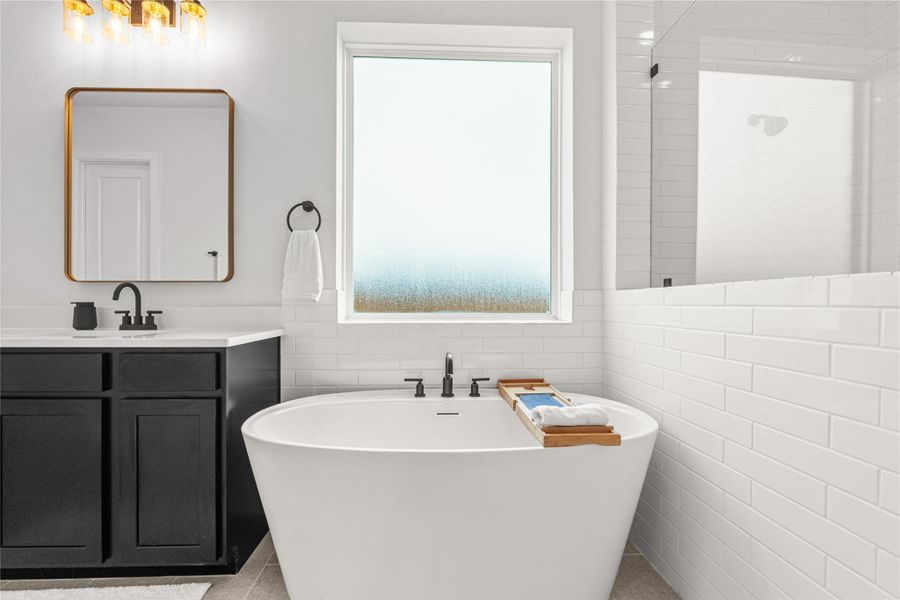 Separate tub & shower.