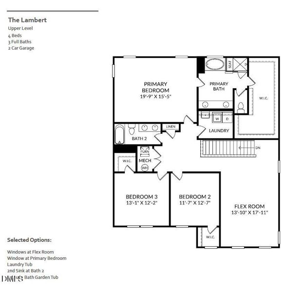 LOT 84 UPPER LEVEL FLOOR PLAN