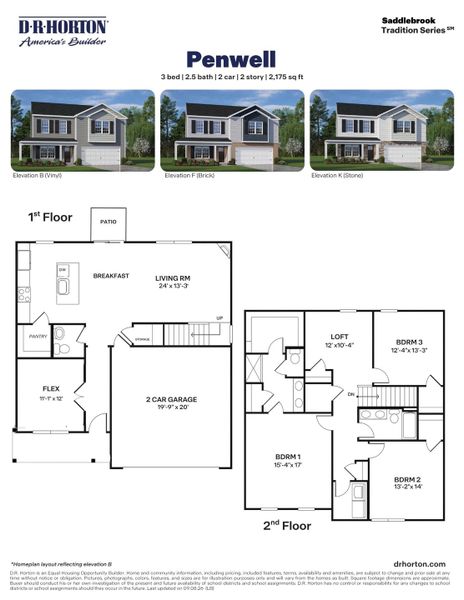 2D floor plan layout for the Penwell by D.R. Horton in Saddlebrook, Rocky Mount, NC (Image 3). 2D floor plan layout for the Penwell by D.R. Horton in Saddlebrook, Rocky Mount, NC (Image 3).