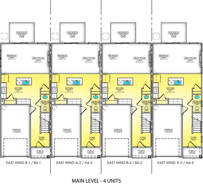 Main Level - 4 Units