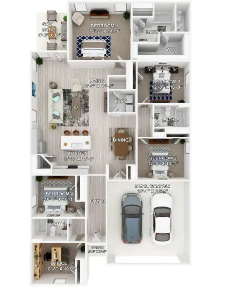 2D floor plan layout for the Lacombe by D.R. Horton in Brookwater, Texas City, TX (Image 2). 2D floor plan layout for the Lacombe by D.R. Horton in Brookwater, Texas City, TX (Image 2).