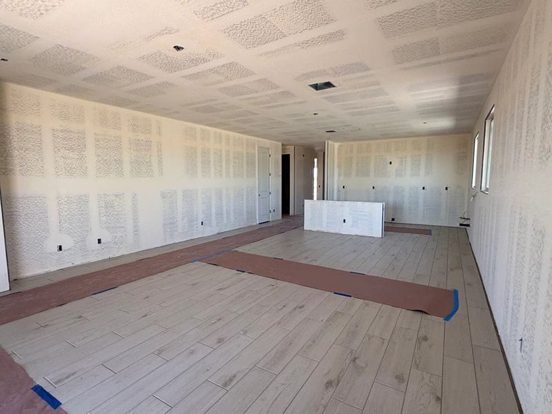 Great room, dining and kitchen