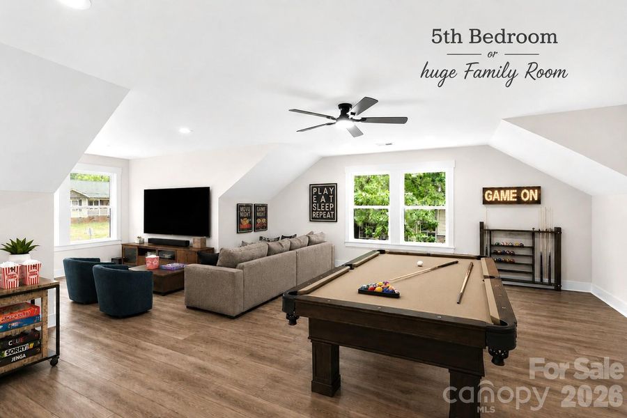 Bedroom 5 or Bonus Family Room. (Virtually staged.)