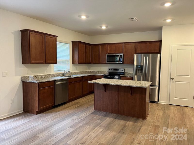 Kitchen with stain Cabinets