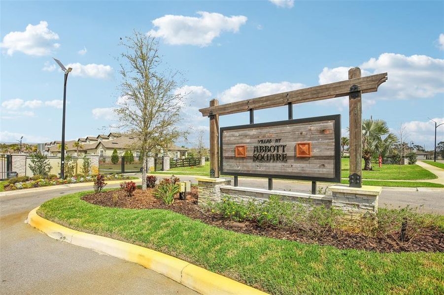 Entrance to the gated community at Abbott Square. Entrance to the gated community at Abbott Square.