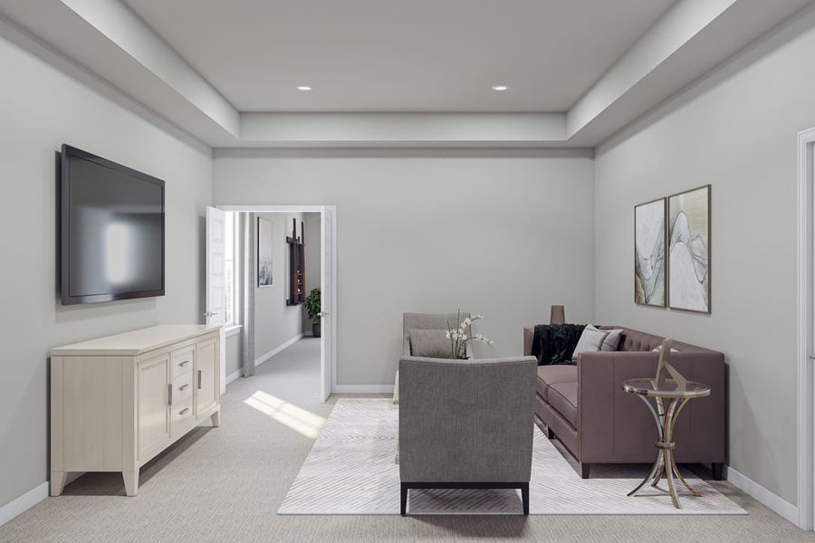 Representative furnished interior of a home built from the Sheldon by Tri Pointe Homes in Park Collection At Wolf Ranch, Georgetown (Image 22).