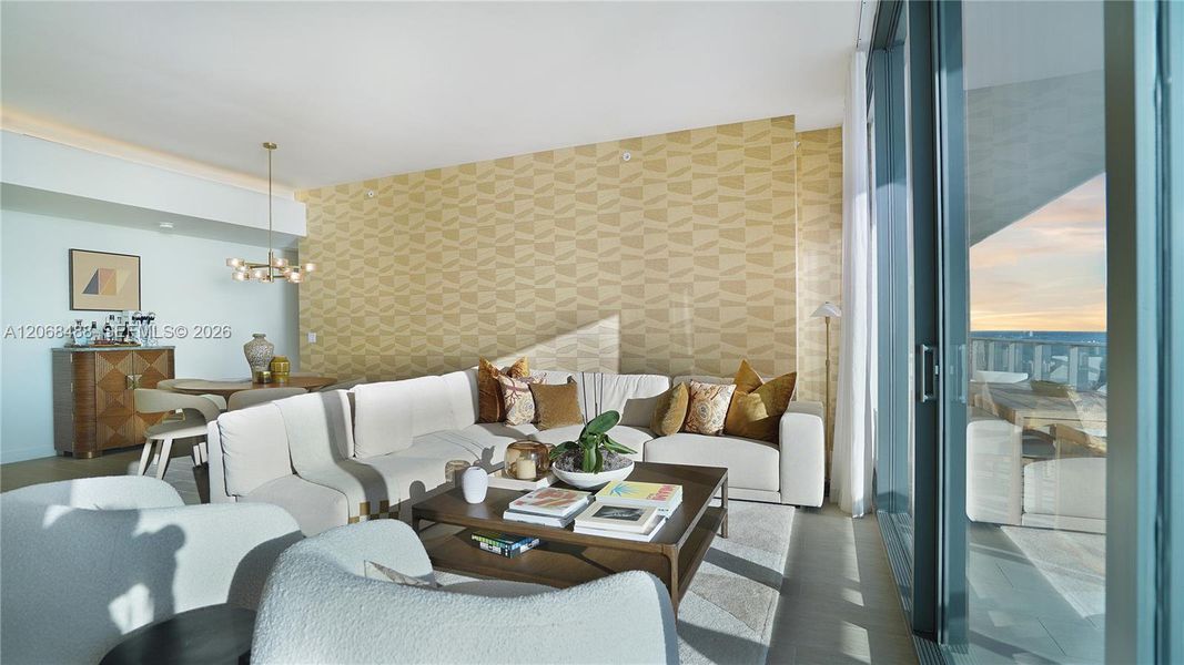 Furnished interior view inside a new home in , Miami Beach (Image 53). Furnished interior view inside a new home in , Miami Beach (Image 53).