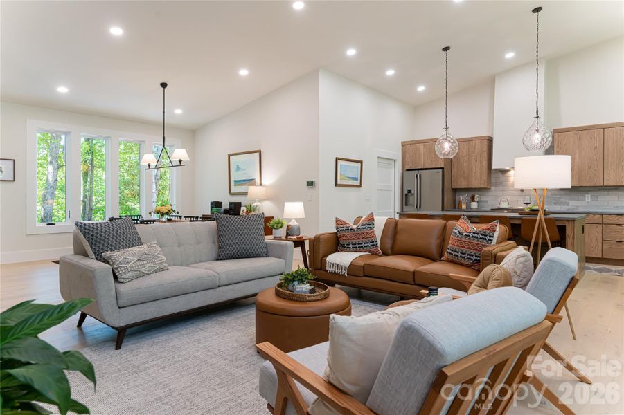 Pocket door in kitchen leads to the laundry room