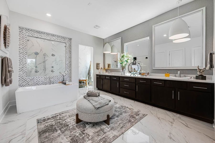 Representative furnished interior of a home built from the Catalina by Taylor Morrison in Travisso Florence Collection, Leander (Image 21).