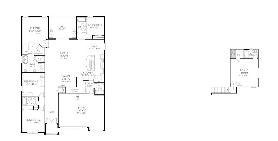 2D floor plan layout of this home in Waterlin, St. Cloud, FL (Image 5).