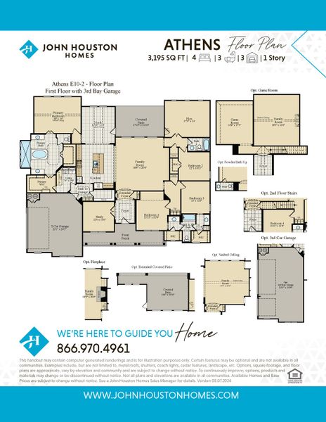 2D floor plan layout of this home in Byrum Ranch - 1 Acre Lots, Maypearl, TX (Image 2).