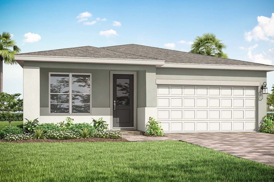 Representative exterior photo of a completed home built from the Briar by Mattamy Homes in Tradition, Port St. Lucie, FL (Image 14).