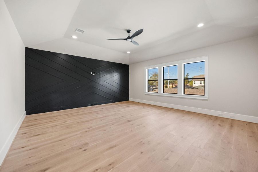 Game room is located on the 2nd floor w/ speaker pre-wire points for entertainment.