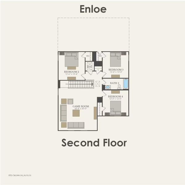 2D floor plan layout of this home in Mavera, Conroe, TX (Image 3).