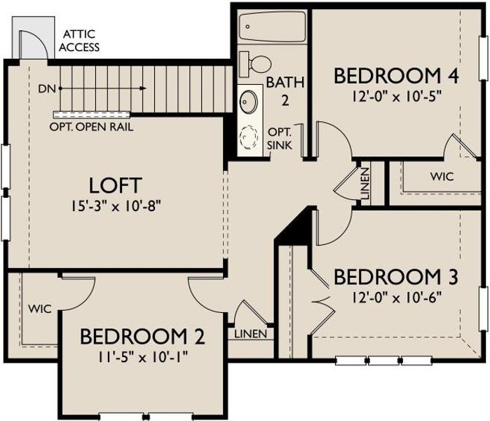 2D floor plan layout of this home in Rolling Glen, Hutto, TX (Image 3).