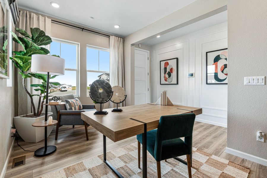 Representative furnished interior of a home built from the Granby by Taylor Morrison in Trailstone, Arvada (Image 10).