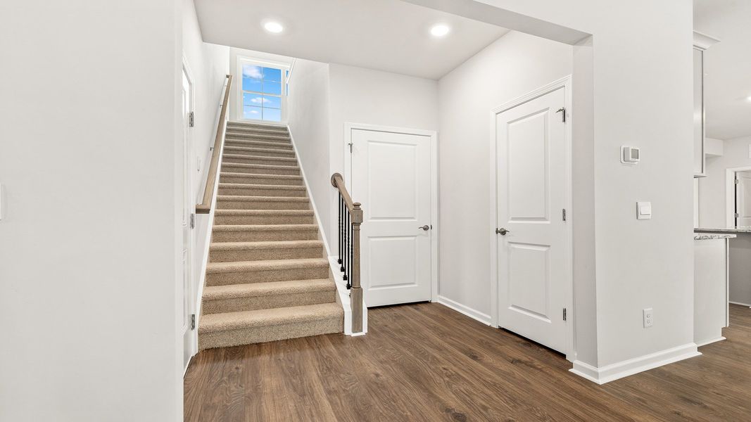 Spacious, unfurnished interior of a new home in The Villas at Kinsley, Jamestown (Image 18). Spacious, unfurnished interior of a new home in The Villas at Kinsley, Jamestown (Image 18).